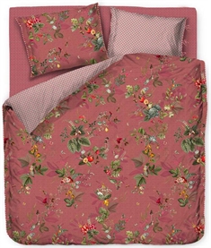 Pip Studio sengetøj - 140x220 cm - Leaf pink - Blomstret sengetøj - Vendbar dynebetræk i 100% bomuld
